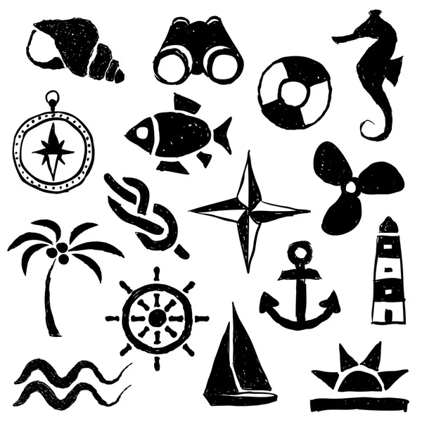 Doodle marine images — Stock Vector