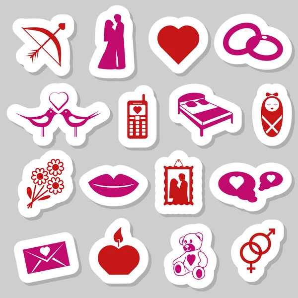 Liefde stickers — Stockvector