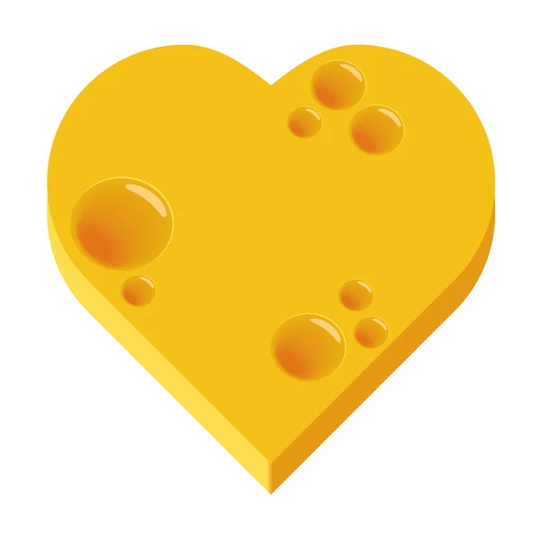 Cheese heart — Stock Vector