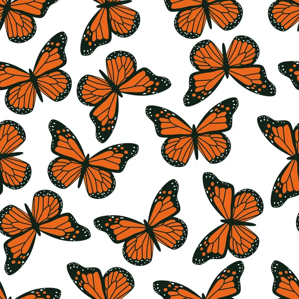 Motýl bezešvý vzor — Stockový vektor