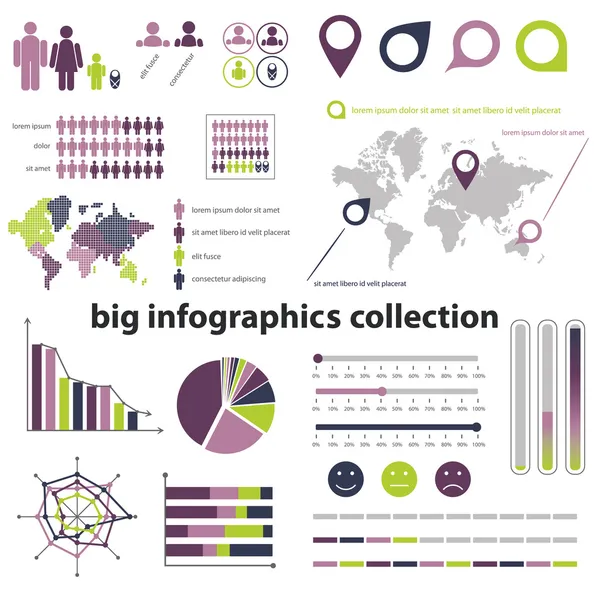 Infographics gyűjtemény Jogdíjmentes Stock Vektorok