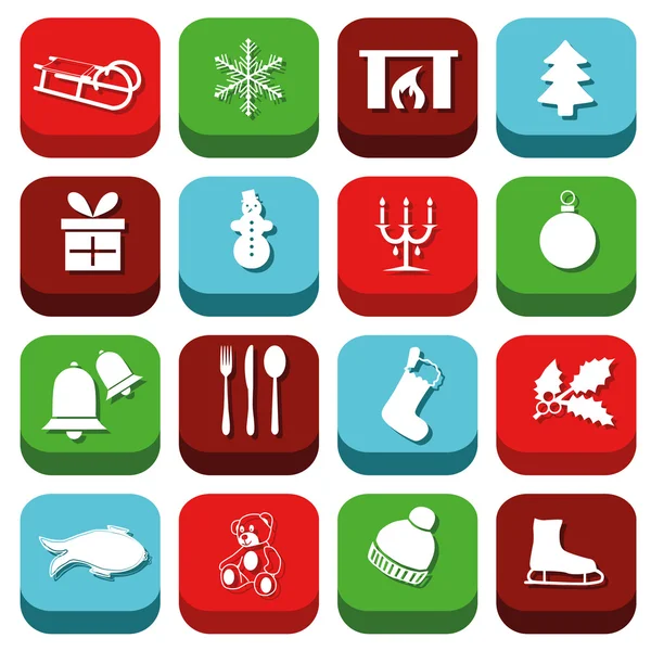 Iconos de Navidad — Vector de stock