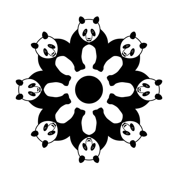 Panda i cirkel Royaltyfria Stockvektorer