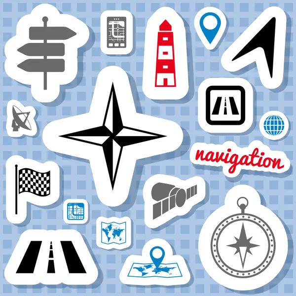 Navigation stickers — Stock Vector