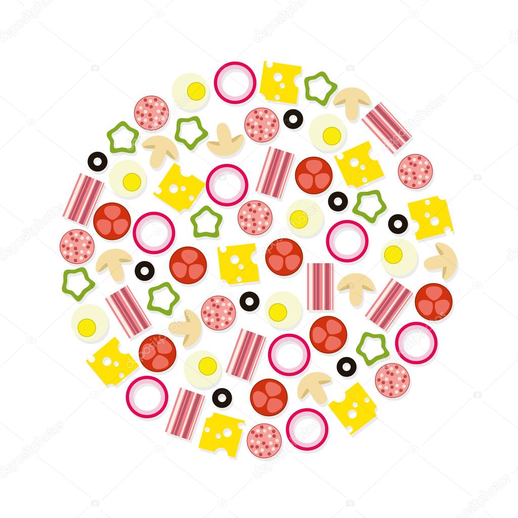 Pizza ingredients in circle Stock Vector Image by ©glorcza 33461221
