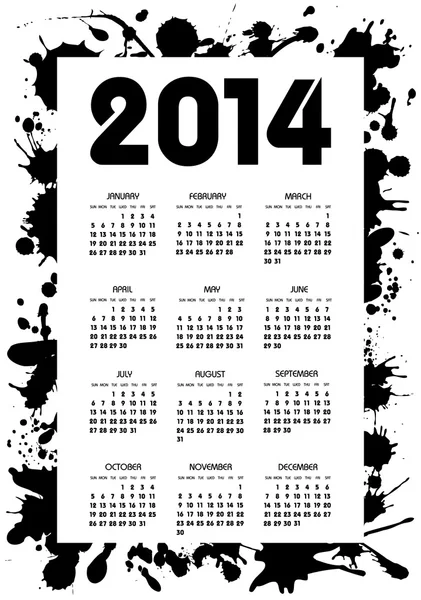 Calendar 2014 year — Stock Vector