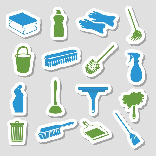 Cleaning stickers — Stock Vector