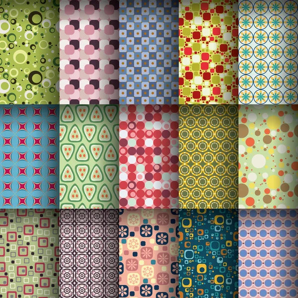 Collection de motifs sans couture — Image vectorielle