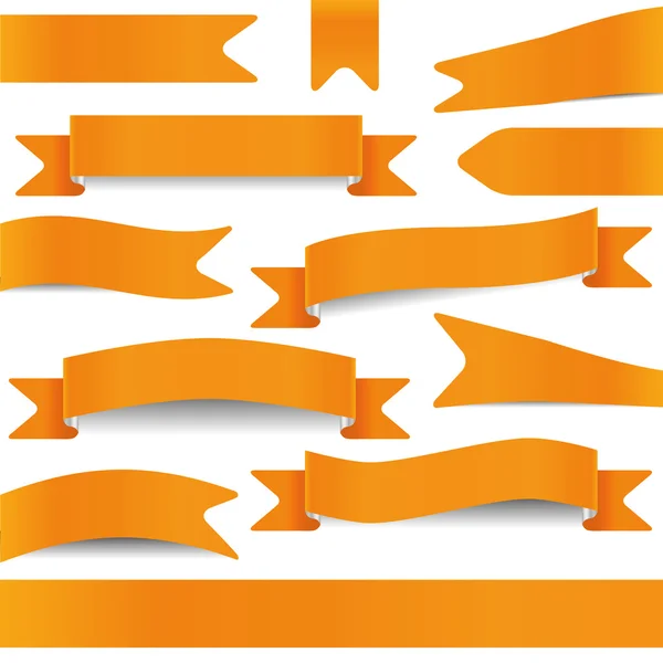 Set of orange ribbons — Stock Vector