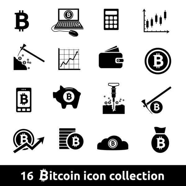 Bitcoin icons — Stock Vector
