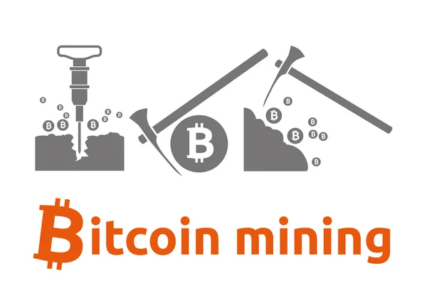 Bitcoin-Mining — Stockvektor