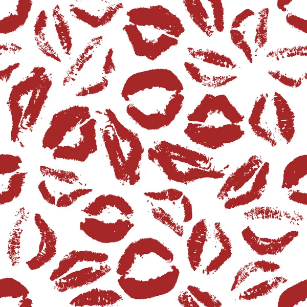 Labios rojos patrón sin costuras — Vector de stock