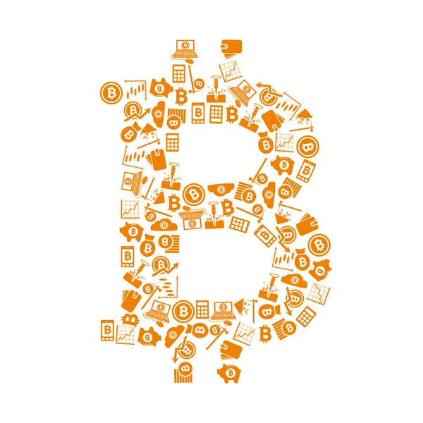 Bitcoin symbol — Stock Vector