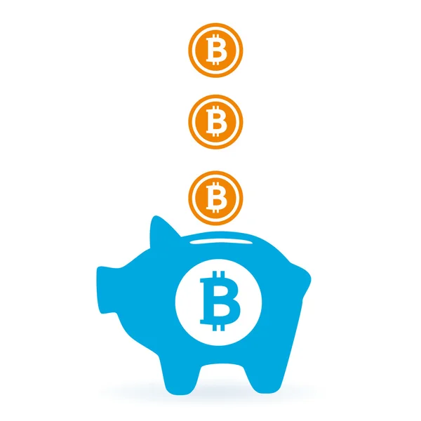 Saving bitcoin — Stock Vector