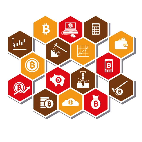 Bitcoin icons — Stock Vector