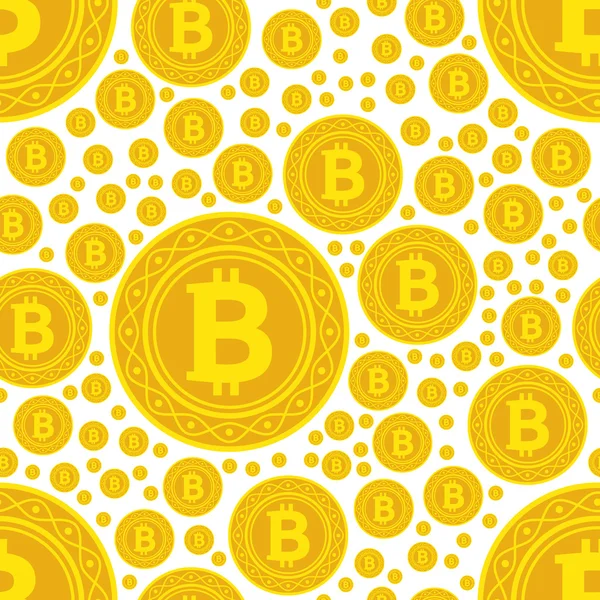 Bitcoin mynt seamless mönster — Stock vektor