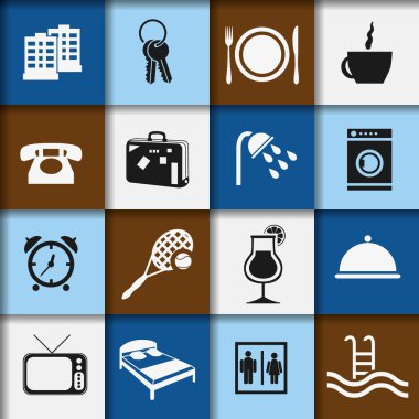 otel ve konaklama simgeler