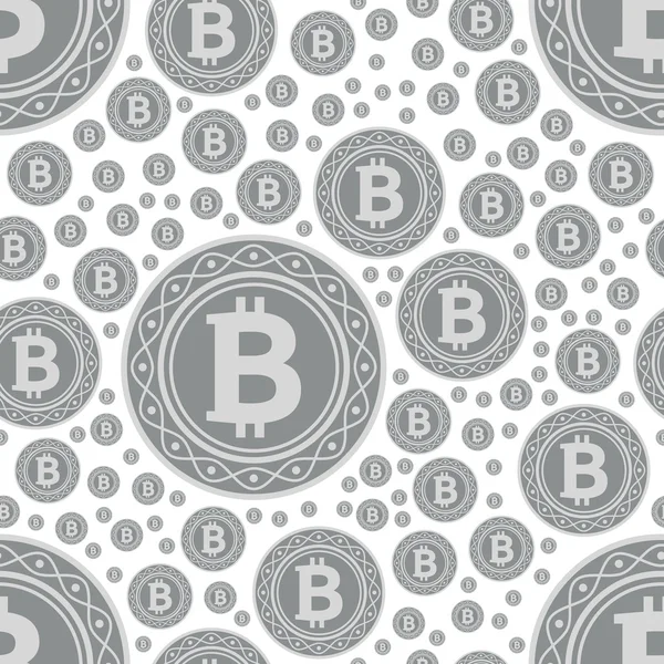 Bitcoin コイン シームレスなパターン — ストックベクタ