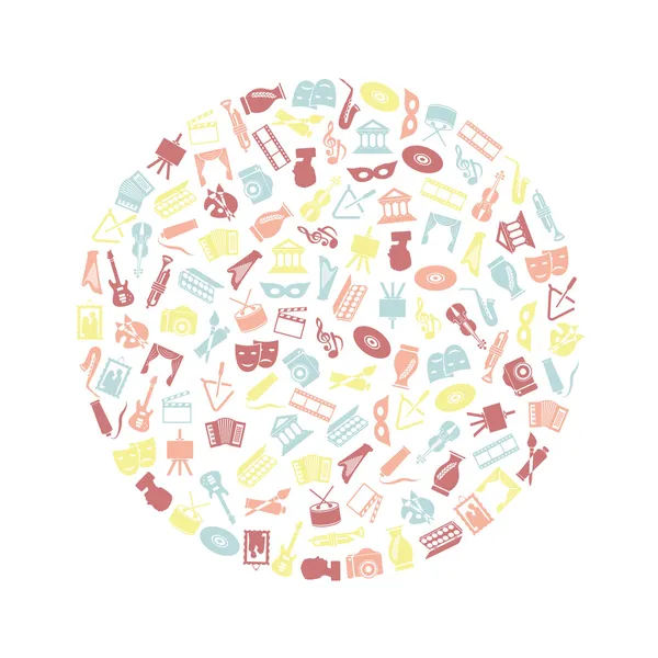 Art and culture icons in circle — Stock Vector