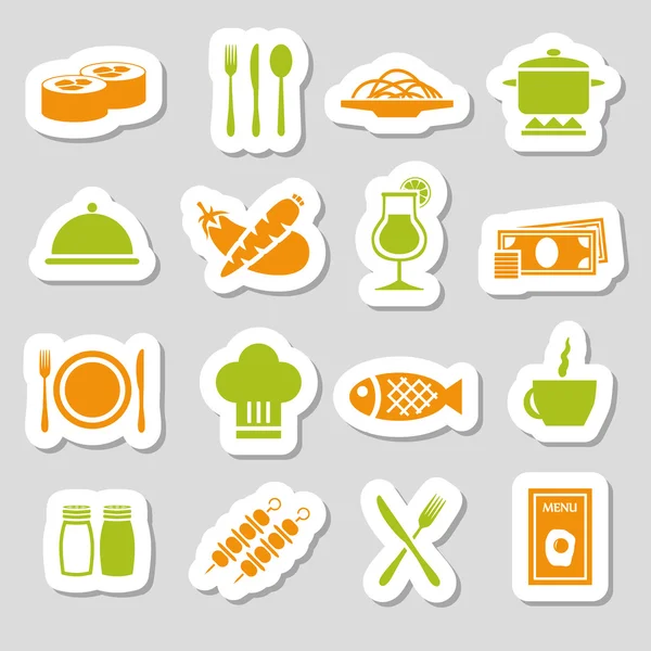 Restaurant stickers — Stock Vector