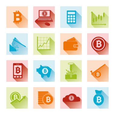 bitcoin düz simgeler