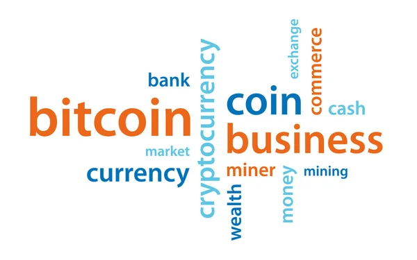 Bitcoin text — Stock Vector