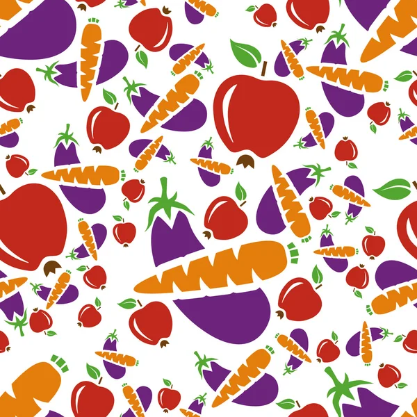 Fruta e legumes sem costura padrão — Vetor de Stock