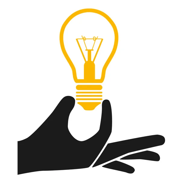 Hand with lightbulb — Stock Vector