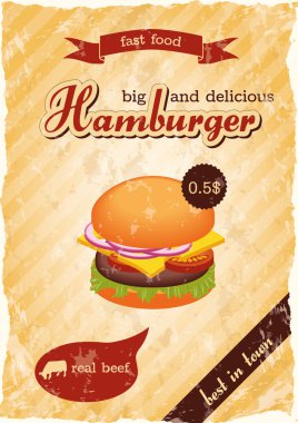 hamburger retro poster