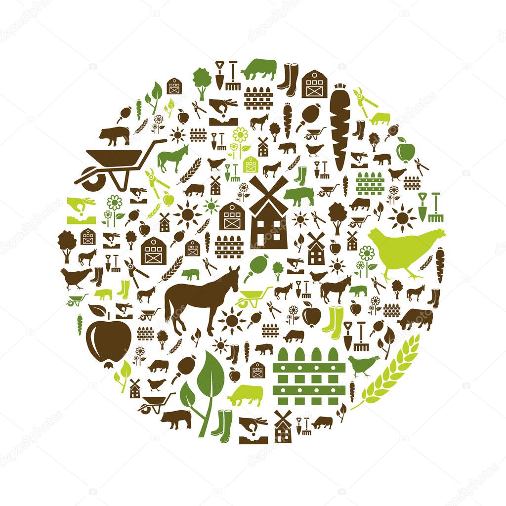 farm icons in circle