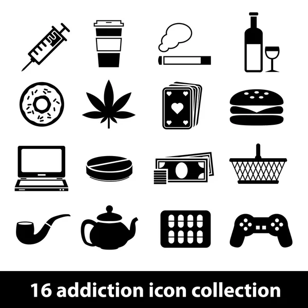 Addiction icons — Stock Vector