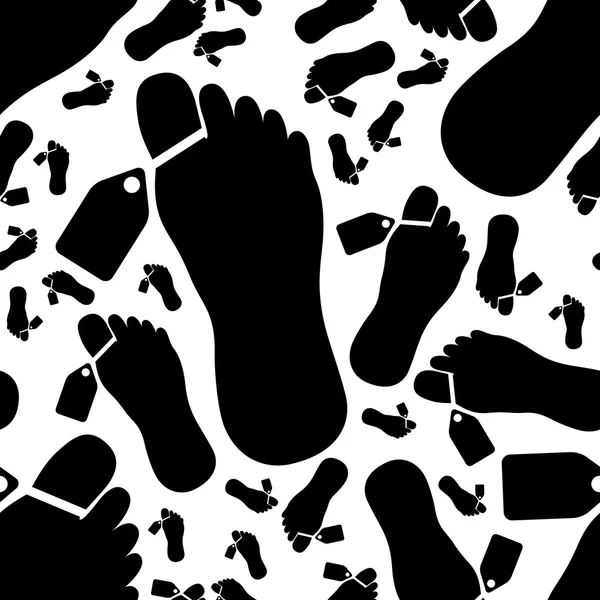 Foot with label seamless pattern — Stock Vector