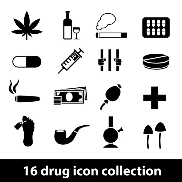Kábítószer-ikonok — Stock Vector