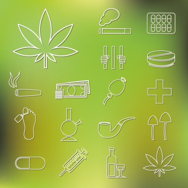 uyuşturucu anahat simgeleri