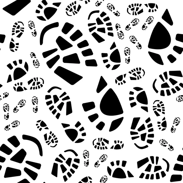 靴印刷シームレスなパターン — ストックベクタ