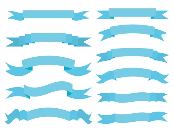 Ensemble de rubans bleus — Image vectorielle