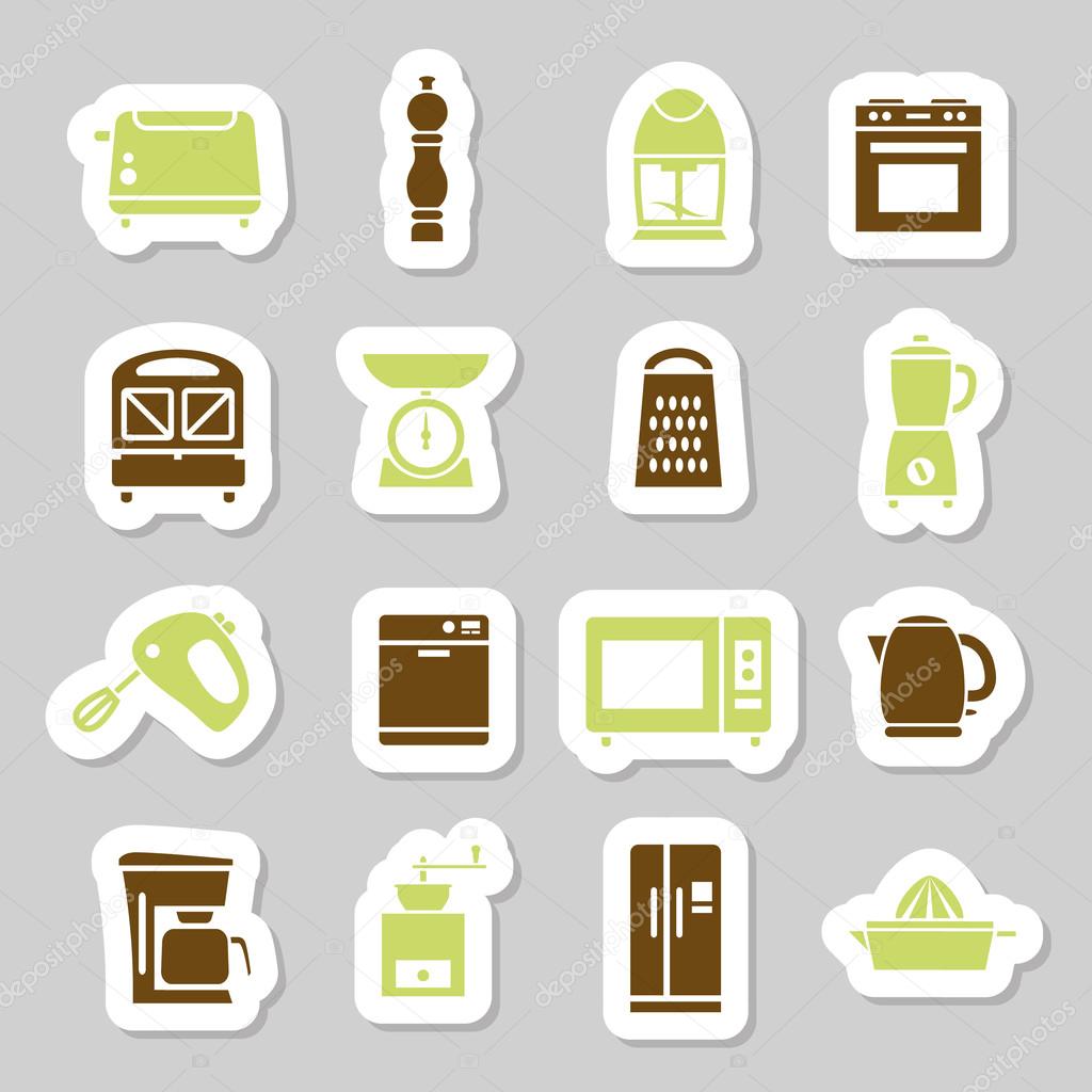 Kitchen appliances and tools stickers Stock Vector Image by ©glorcza