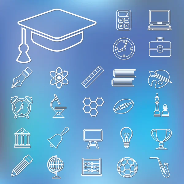 Iconos de Esquema Educativo — Vector de stock