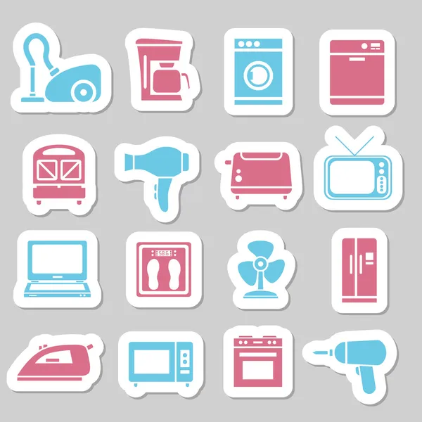 Home appliance stickers — Stock Vector