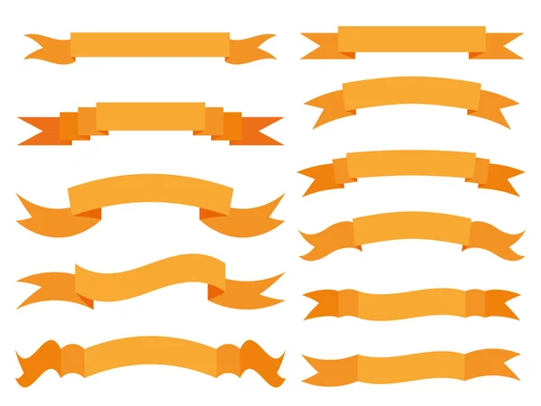 Conjunto de cintas naranjas — Archivo Imágenes Vectoriales