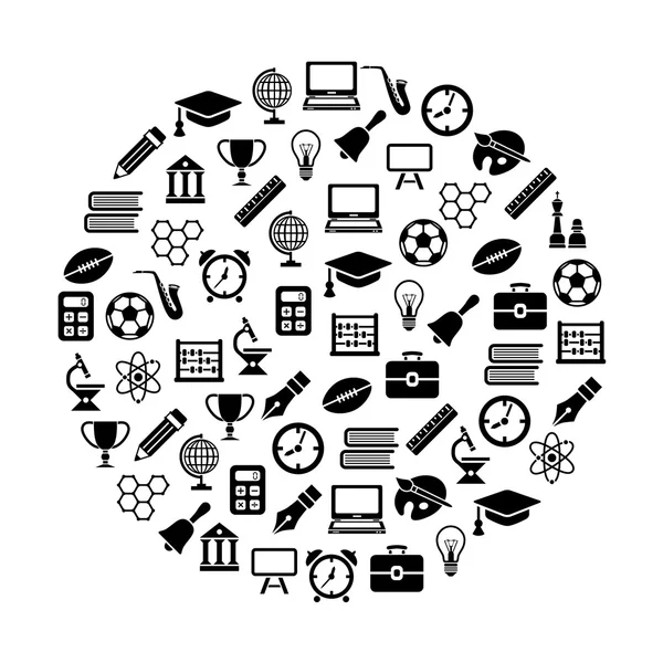 Onderwijs pictogrammen in cirkel — Stockvector