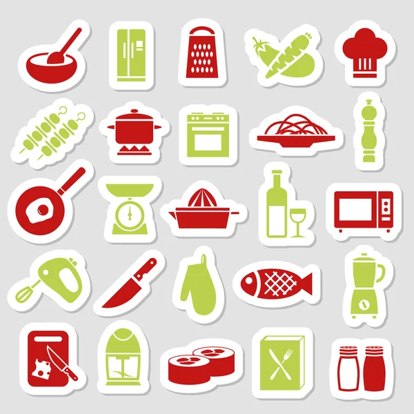 Koken stickers — Stockvector