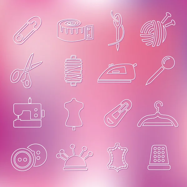 Sewing outline icons — Stock Vector