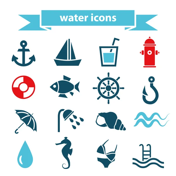 Water icons — Stock Vector