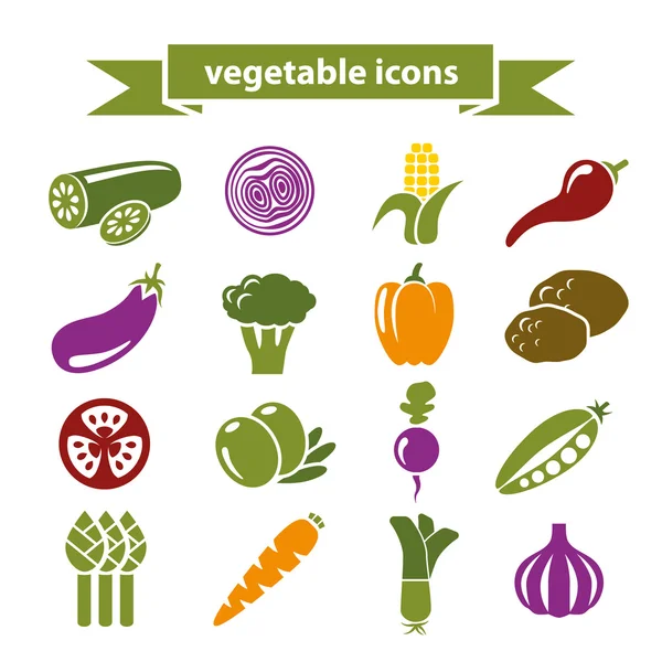 Vegetable icons — Stock Vector