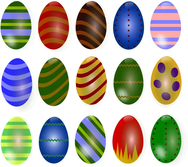 Set di uova di Pasqua — Vettoriale Stock