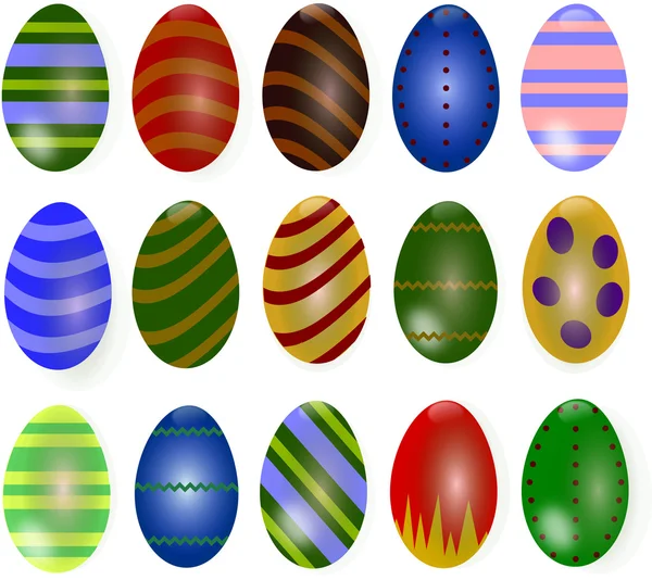 Oeufs de Pâques ensemble — Image vectorielle
