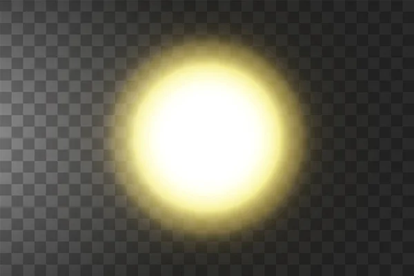 Vector Transparent Solljus Speciell Lins Utflytning Ljuseffekt Solen Isolerad Transparent — Stock vektor