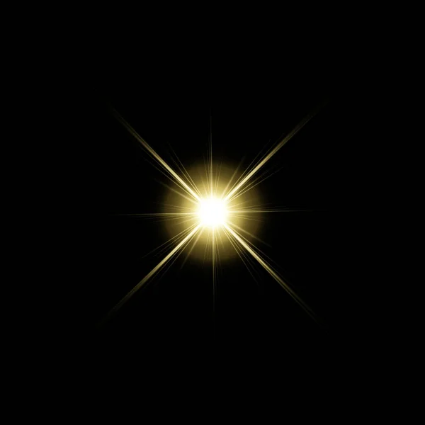 Guld Varm Färg Ljus Lins Blinkar Läcka För Övergångar Transparent — Stock vektor