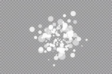 Abstract white bokeh effect explosion on transparent background